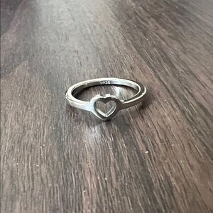 Stainless steel open heart ring